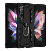 For Samsung Galaxy Z Fold 3 Phone Case Z Fold 3 Silicone Heavy Duty Phone Case Samsung Z Fold 3 Magnetic Phone Case Samsung Z Fold 3 Black