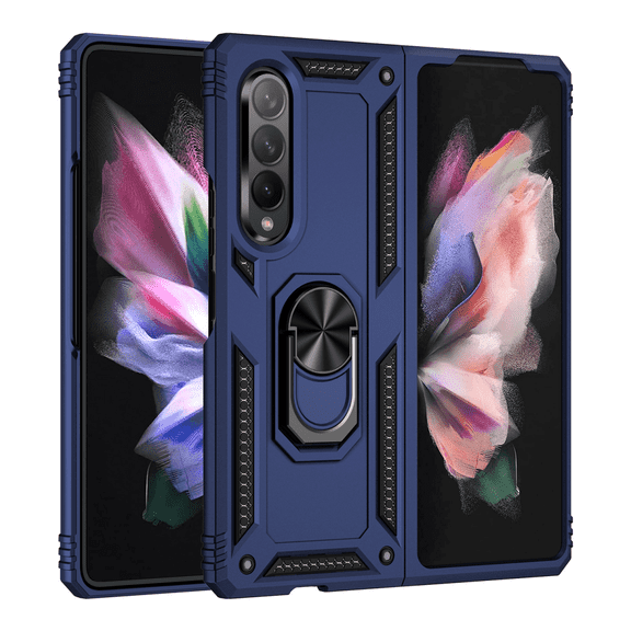 For Samsung Galaxy Z Fold 3 Phone Case Z Fold 3 Silicone Heavy Duty Phone Case Samsung Z Fold 3 Magnetic Phone Case Samsung Z Fold 3 Navy Blue