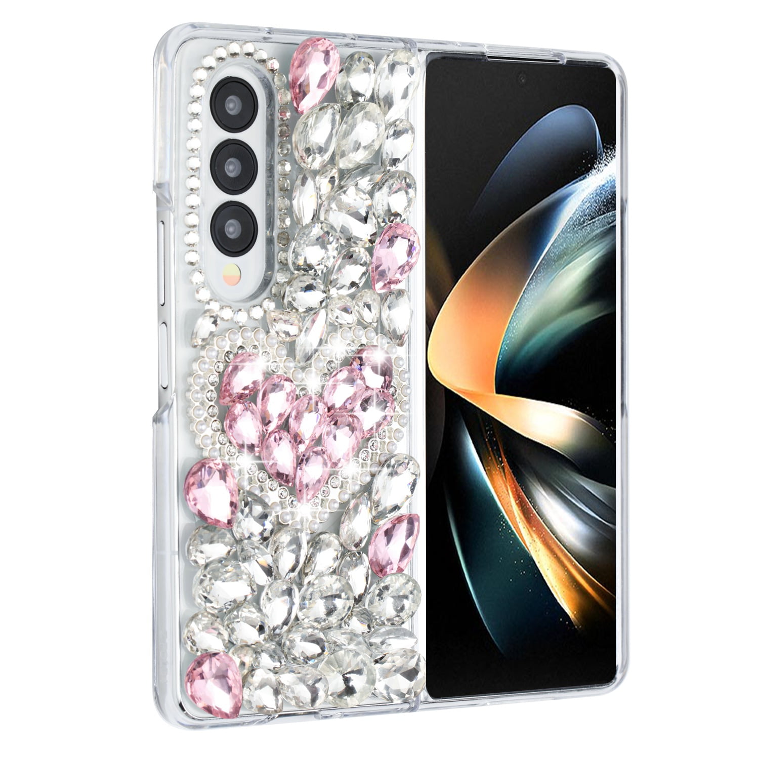 For Samsung Galaxy Z Fold 4/fold 5/Z Fold 3 Phone Case Diamond Hard Clear  Cover