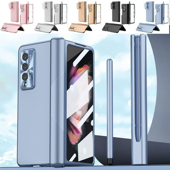 For Samsung Galaxy Z Fold 4 Full Coverage Protection Hinge Protection Hard Plating Magnetic Case Cover With Screen Protector