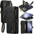 thumbnail image 1 of For Samsung Galaxy Z Fold 5 5G 2023 Wallet Phone Shell,Leather Shockproof Anti-Scratch Full Body Protection Phone Cover With Wallet Card Slots Holder & Handle Strap for Samsung Galaxy Z Fold 5,Black, 1 of 6