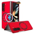 thumbnail image 1 of For Samsung Galaxy Z Fold 5 5G Compatible with MagSafe Wireless Charger, Heavy Duty Shockproof Protection Matte Skin Phone Case Cover by Xpression - Red, 1 of 10