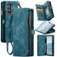 thumbnail image 1 of For Samsung Galaxy Z Fold 6 Wallet Case,Multi-Functional Retro Leather Purse Flip Cover Zipper Wallet Case with Removable Card Slots Pocket & Detachable Wrist Strap Magnetic Phone Case, Green, 1 of 7