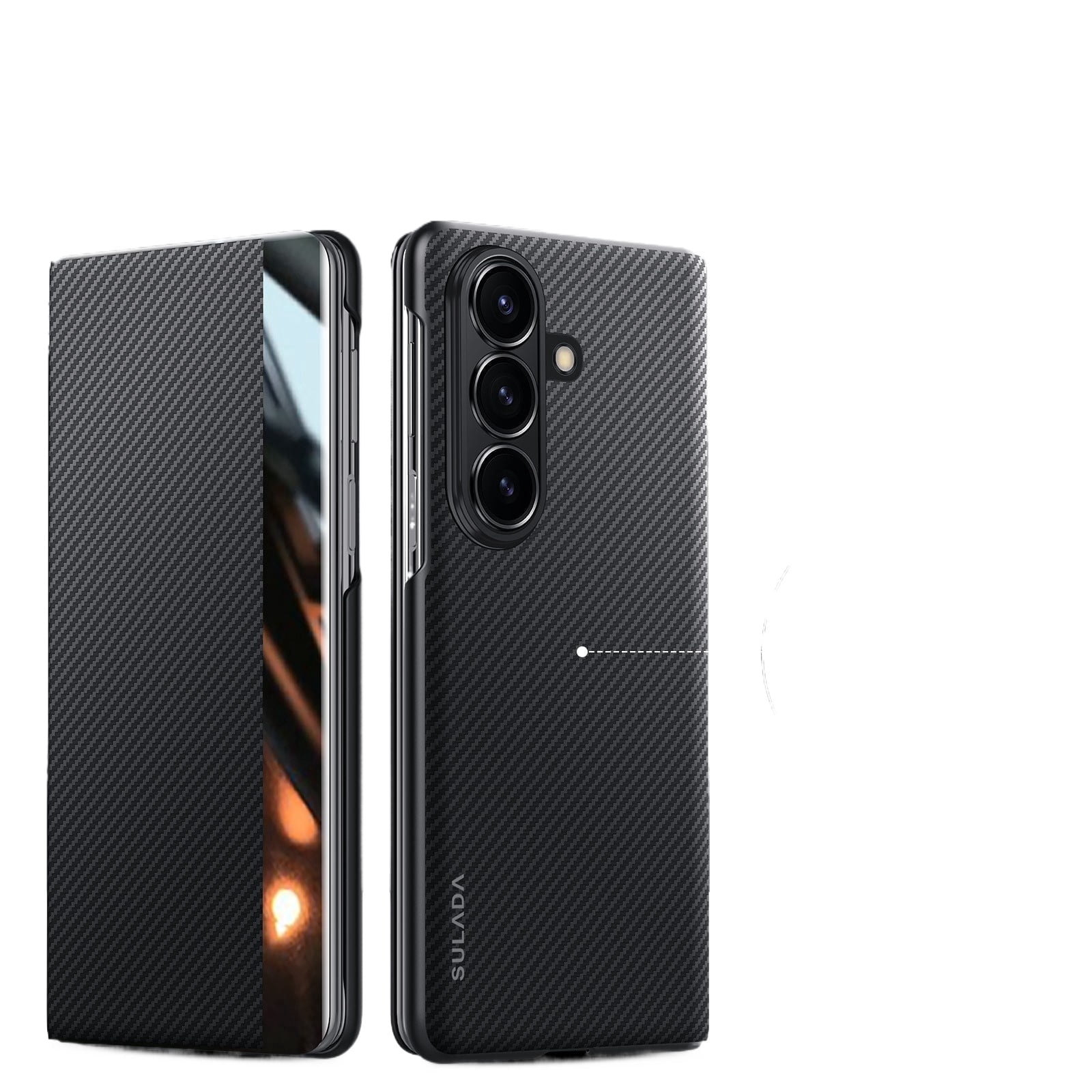 For Samsung Galaxy Z Fold7 Fold 7 Carbon Fiber Pattern Magnetic Flip Leather Fashion Case Cover