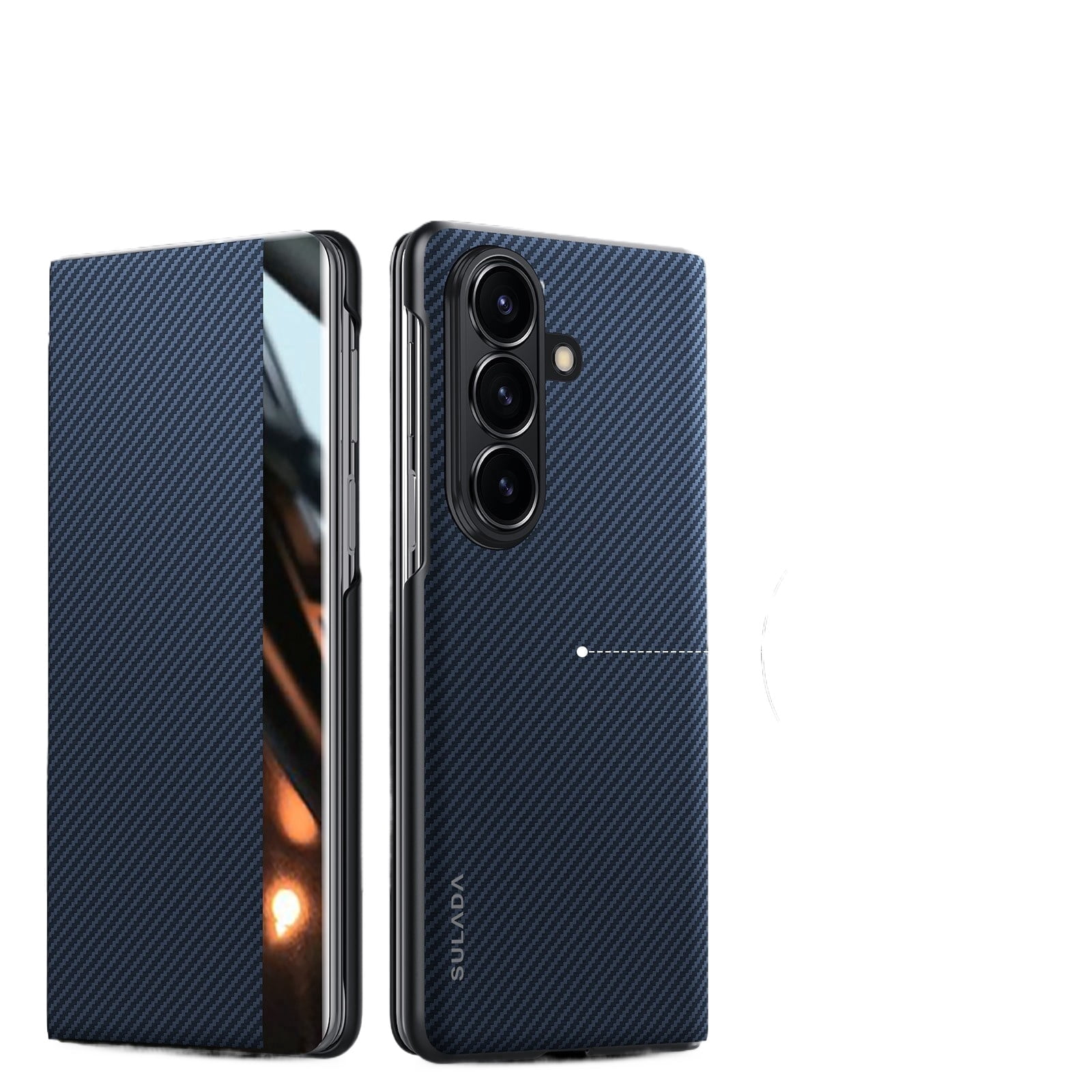 For Samsung Galaxy Z Fold7 Fold 7 Carbon Fiber Pattern Magnetic Flip Leather Fashion Case Cover