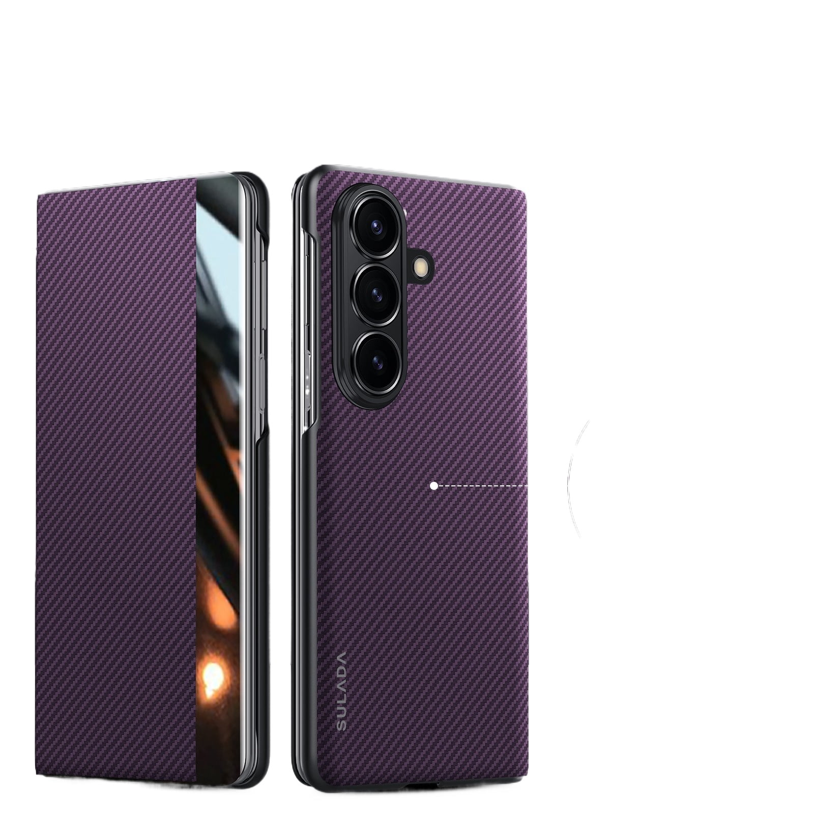 For Samsung Galaxy Z Fold7 Fold 7 Carbon Fiber Pattern Magnetic Flip Leather Fashion Case Cover