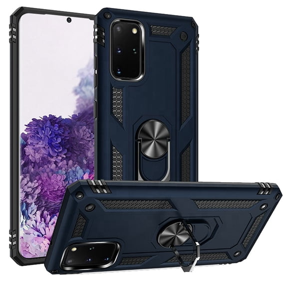 For Samsung Galaxy s20 Plus s20+ s11 6.7inch Ring Magnetic Kickstand Hybrid Case Cover - Blue