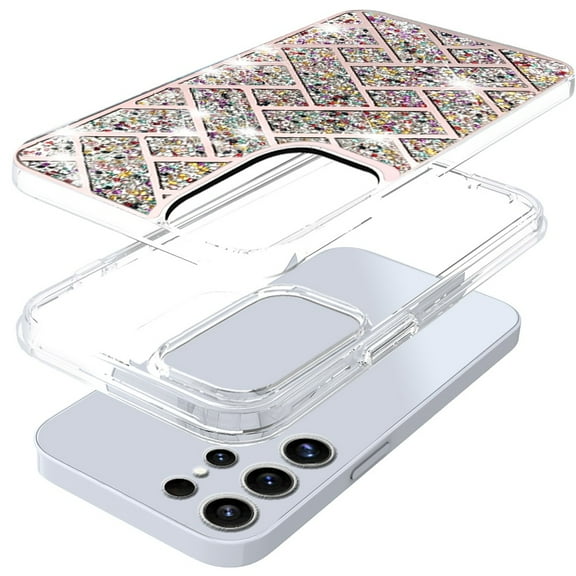 For Samsung Galaxy s24 Bling Hybrid Case Cover - C