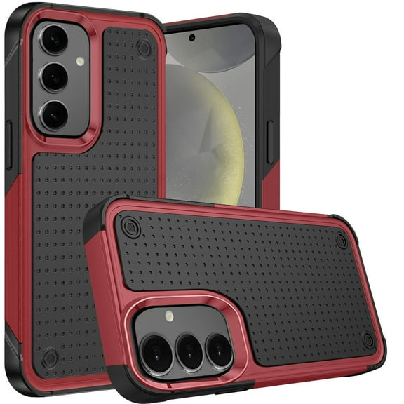 For Samsung Galaxy s24 Plus DOT Thick Beautiful Hybrid Case Cover - Black/Red