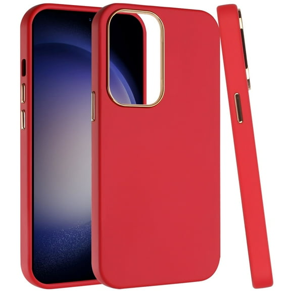 For Samsung Galaxy s24 Ultra Classy Slick Chromed Around Hybrid Case Cover - Red