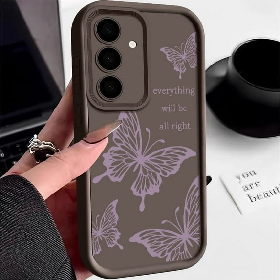 For Samsung GalaxyA55 A35 A15 A34 A54 A14 A53 A52 Phone Cover Gold Butterfly Soft TPU Case