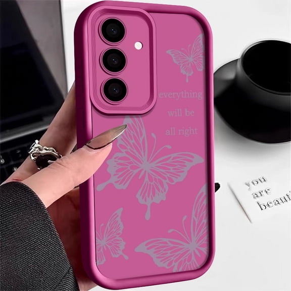 For Samsung GalaxyA55 A35 A15 A34 A54 A14 A53 A52 Phone Cover Gold Butterfly Soft TPU Case