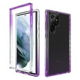thumbnail image 1 of For Samsung S20 Ultra Case, Full Body Clear Bumper Protection Case [with Screen Protector] Hybrid Back Silicone Rubber TPU Bumper Gradient Phone Case For For Samsung Galaxy S20 Ultra - Purple, 1 of 6