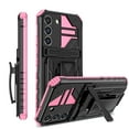 thumbnail image 1 of For Samsung S22 Case with Belt Clip Holster, Heavy Duty Military Grade Drop Protective, 360° Rotating Kickstand Shockproof TPU Shell Durable Rugged Cover For Samsung Galaxy S22, Pink, 1 of 15
