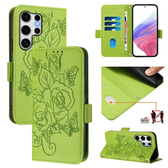 For Samsung S22Ultra S22 Plus Leather Phone Case with Credit Card Slot Magnetic Wallet Case