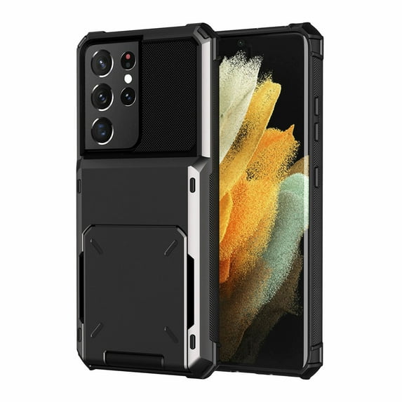 For Samsung S23 S22 S21 Note20 Ultra S20 Plus Shockproof Wallet Card Holder Case