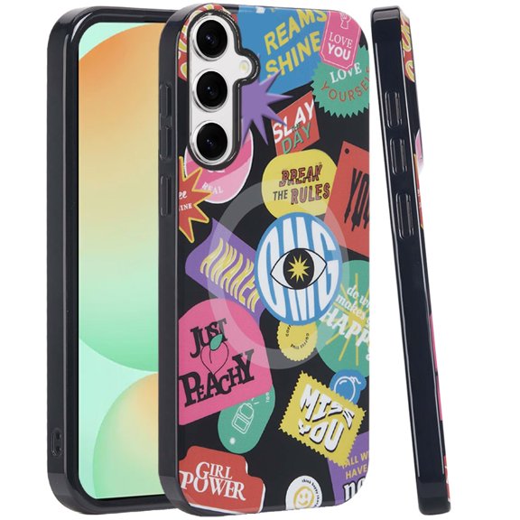 For Samsung S24 FE [Magnetic Circle] Double Layer Design IMD TPU Case - Fashion Rebel