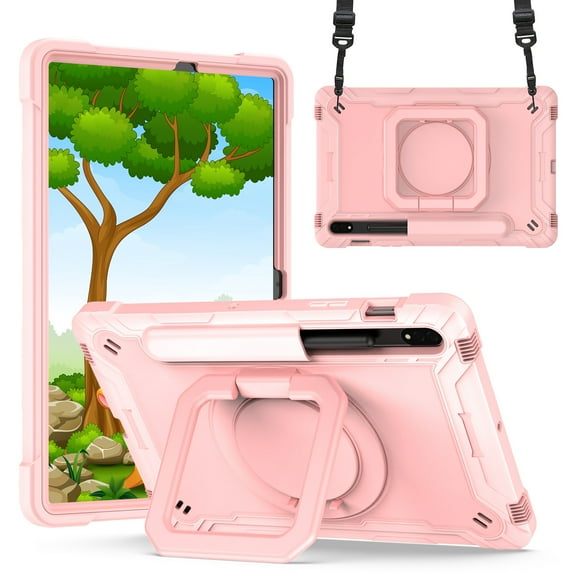 For Samsung Tab S11 11inch Tablet Tough Hybrid Rotating 360 Degree Kickstand - Rose Gold