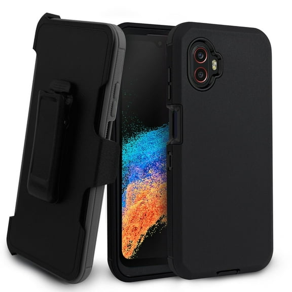 For Samsung Xcover 6 Pro X Cover 6 Pro Defender Case Armor Belt Clip stand Holster with Screen Protector - Black