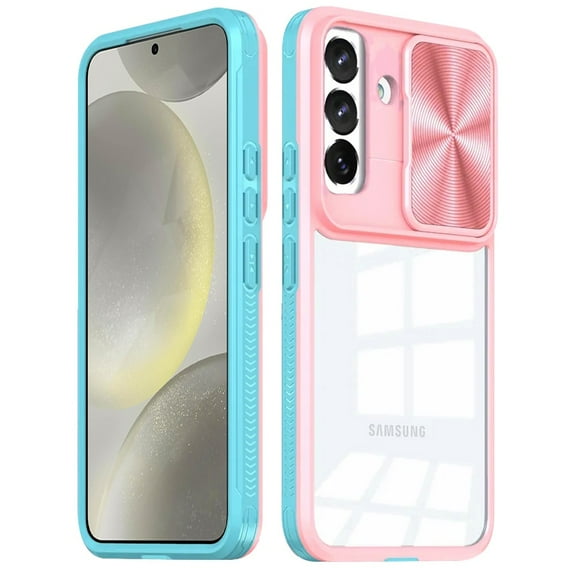 For Samsung s25 Plus/s24 Plus Fusion Transparent Clear Hybrid Case Cover - Pink/Blue