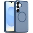 thumbnail image 1 of For Samsung s25 Plus/s24 Plus [Magnetic Circle] Smooth Safe Matte Feel Hybrid Case - Navy Blue, 1 of 3
