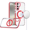 thumbnail image 1 of For Samsung s25 Plus/s24 Plus Matching Color Frame Strong Magnetic Ring Circle Transparent HQ Thick Hybrid - Red, 1 of 3