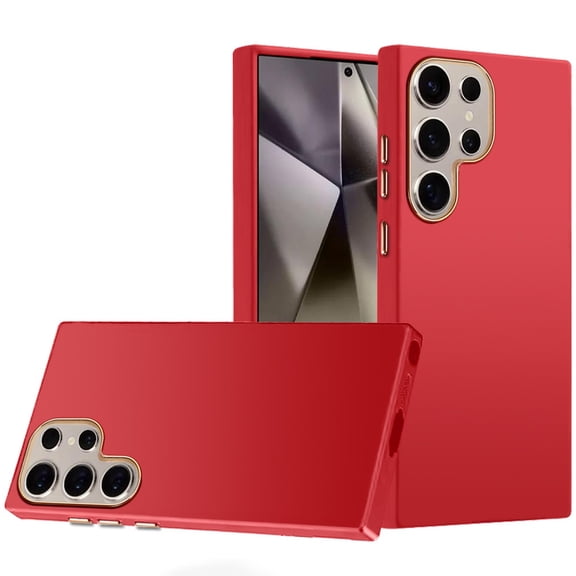 For Samsung s25 Ultra Classy Slick Chromed Around Hybrid Case Cover - Red