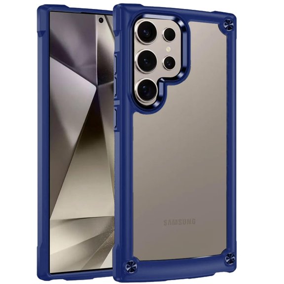 For Samsung s25 Ultra Ultimate CaseX Transparent Hybrid Case with Metal Buttons And Camera Edges - Blue