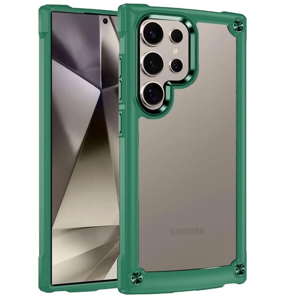 For Samsung s25 Ultra Ultimate CaseX Transparent Hybrid Case with Metal Buttons And Camera Edges - Might Green