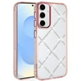 thumbnail image 1 of For Samsung s25/s24 Gem Glitter Diamond Transparent Hard Colorful TPU Hybrid Case - Rose Gold, 1 of 3