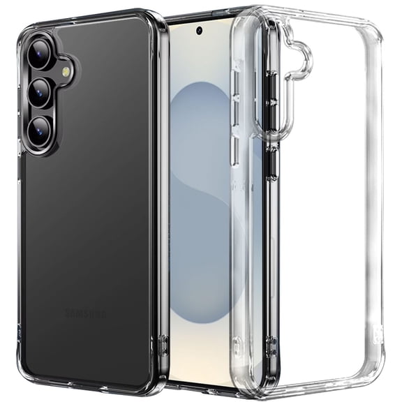 For Samsung s26 Plus PURE CRYSTAL Transparent Thick 2.0mm ShockProof Chromed Buttons Case Cover - Clear