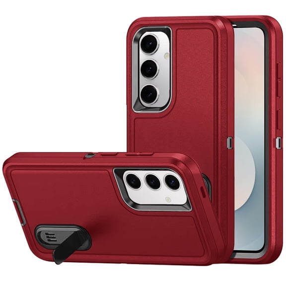 For Samsung s26 Plus PEAK 3in1 Toughest Hybrid with Stand Cover Case - Black/Red