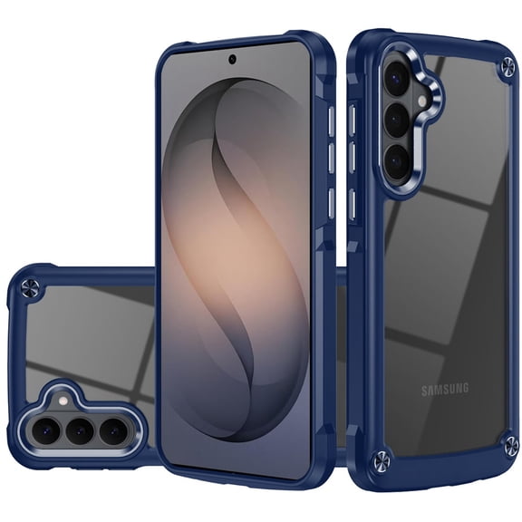 For Samsung s26 Ultimate CaseX Transparent Hybrid Case with Metal Buttons And Camera Edges - Blue