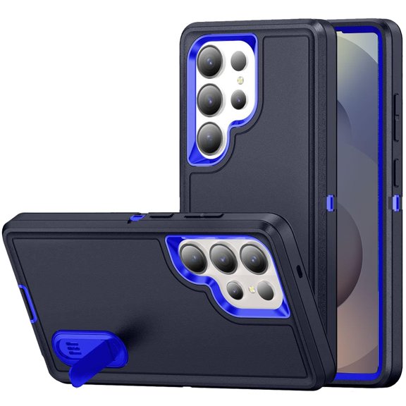 For Samsung s26 Ultra PEAK 3in1 Toughest Hybrid with Stand Cover Case - Black/Blue