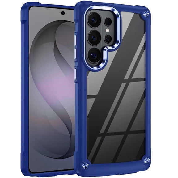 For Samsung s26 Ultra Ultimate CaseX Transparent Hybrid Case with Metal Buttons And Camera Edges - Blue