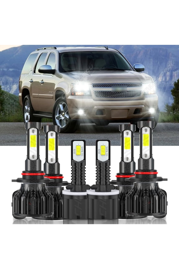 LED Headlight High Low Beam Fog Light Bulbs Kit 6000K White for Saturn Vue 2002-2007 6Pcs