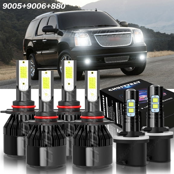 For Saturn Vue 2002-2007 Combo 9005 9006 880 LED Headlights + Fog Light 6X Bulbs