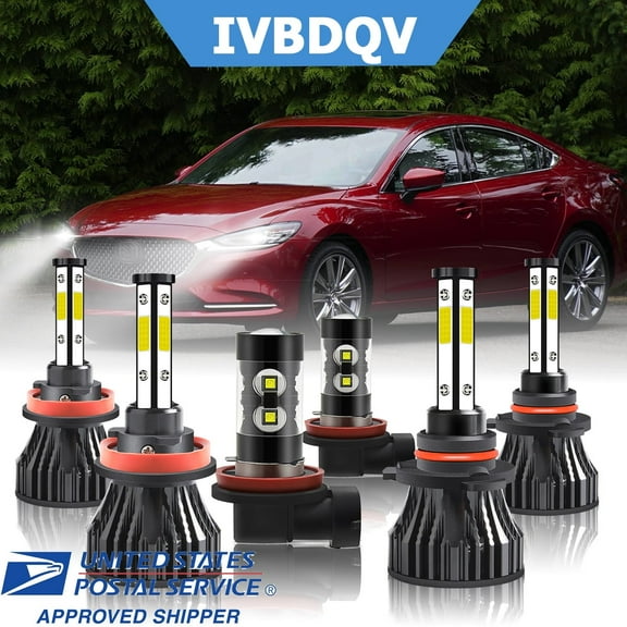 For Saturn Vue 2008-2010 LED Headlight Bulbs 9005 High+ H11 Low+ H11 Fog Light Beam Kit Pack of 6