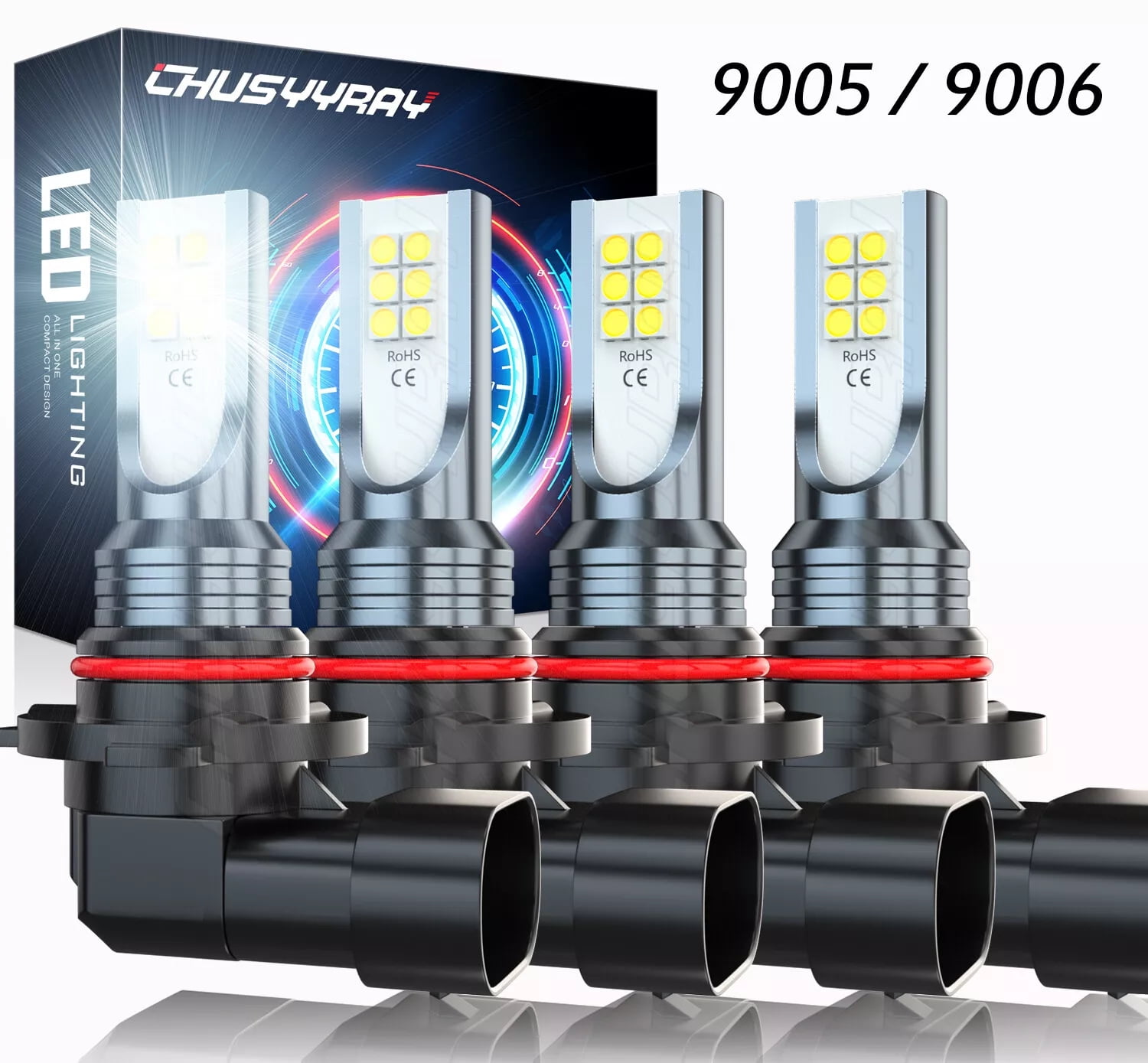 For Saturn Vue Base Sport Utility 2002-2007 4x LED Headlight High Low Beam Bulbs Kit 6000K White
