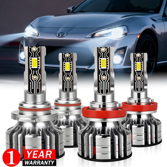 For Scion FR-S 2013-2016 - 4X LED Headlight Bulbs Kit Hi/Lo Beam 6000K White