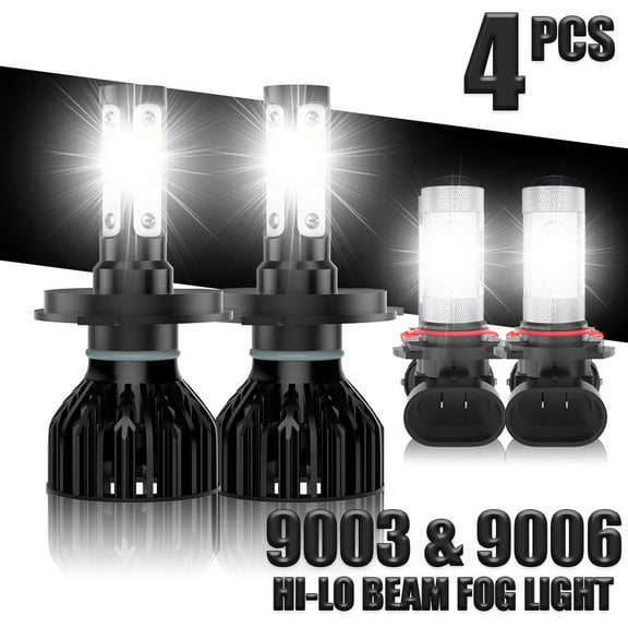 For Scion XB 2004 2005 2006 4X LED Headlight High-Low Beam + Fog Light Bulbs Kit Integrated Hi-Lo Lamp High Power Lamps