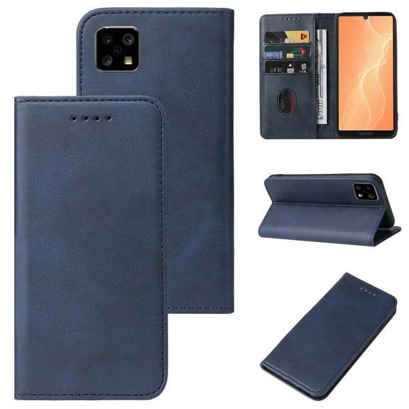 For Sharp Aquos Sense 4 Magnetic Closure Leather Phone Case