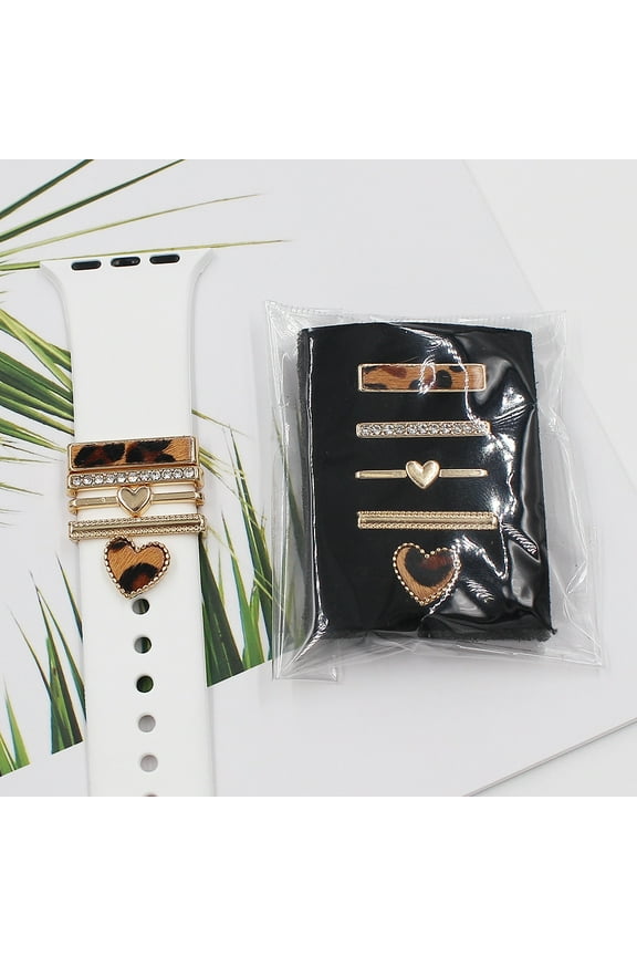 For Silicone Strap Accessories Leopard Print Star Moon Decorative Ring