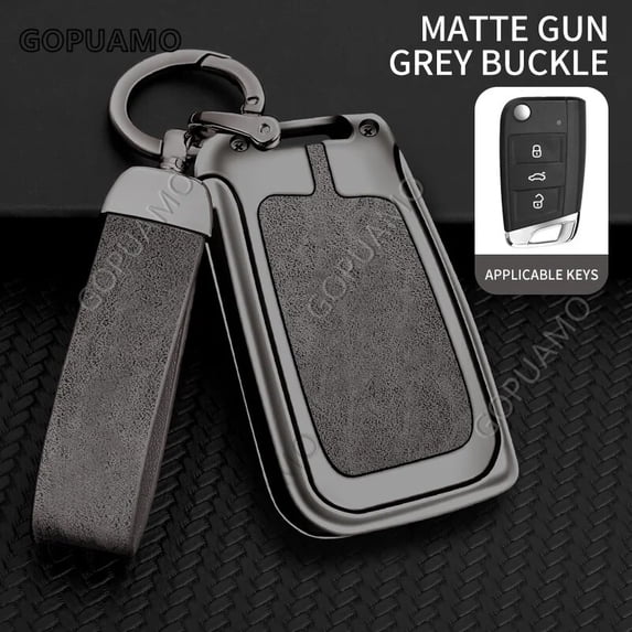 For Skoda B 3 buttons key case Skoda Octavia A7 Kodiaq Case Shell Fob Holder Protector Zinc alloy+leather Car Key Cover