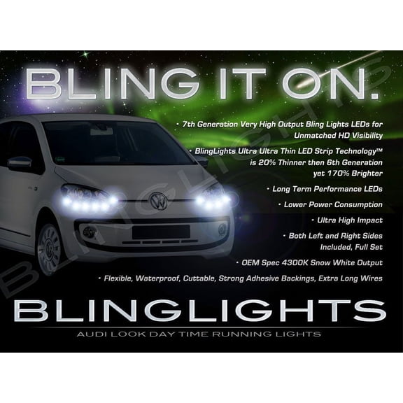 For Skoda Citigo LED DRL Head Light Strips Day Time Running Lamp Kit koda