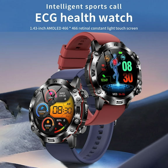 For Smart .43in 466x466 High Clear Screen IP68 Water Resistant Health Monitoring Sports Watch With SOS Call Function For Men Women