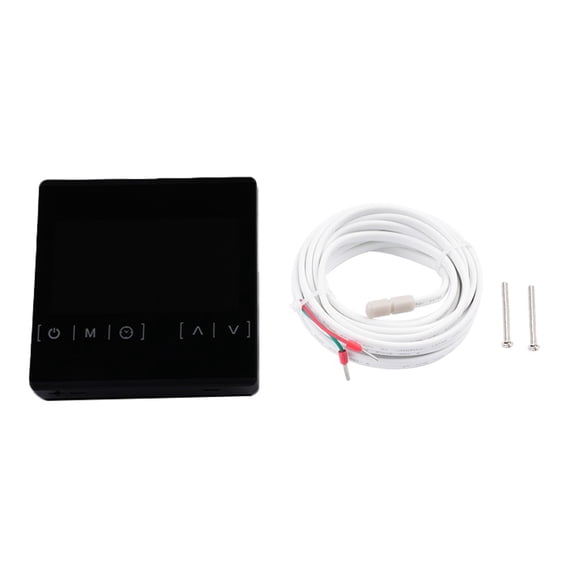 For Smart LCD Electric Underfloor Heating Thermostat AC85 240V Programmable Touchscreen Temperature Controller with External Sensor and Lock (black)