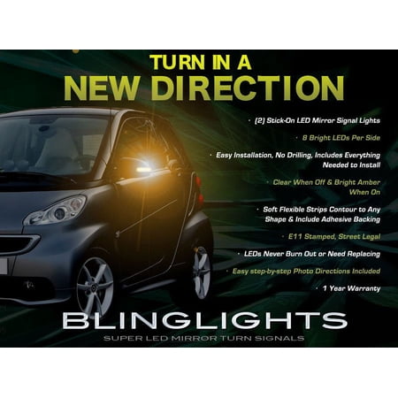 For Smart fortwo LED Side Mirror Turn Signal Light Lamp Kit