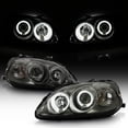 thumbnail image 1 of For Smoked 99-00 Honda Civic Dual Halo Projector Headlights Headlamps Left+Right, 1 of 7