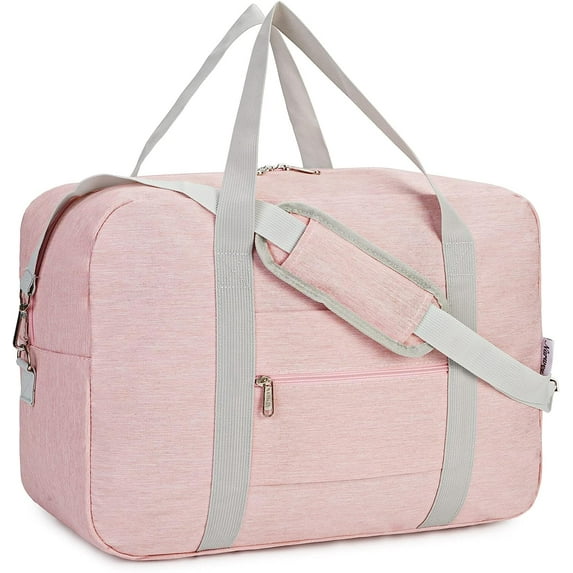 For Spirit Airlines Personal Item Bag 18x14x8 Foldable Travel Duffel Bag Tote Duffle Carry on Luggage for Women and Men 30L (Pink (With Shoulder Strap))